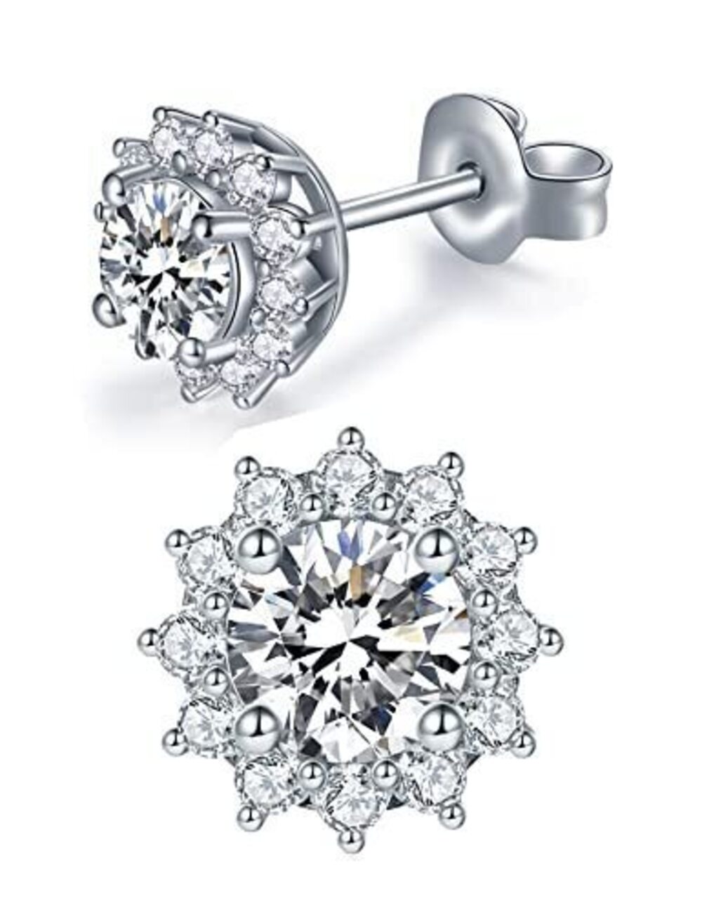 5068 Moissanite Stud Earrings Lab Created Diamond Earrings in Sterling
